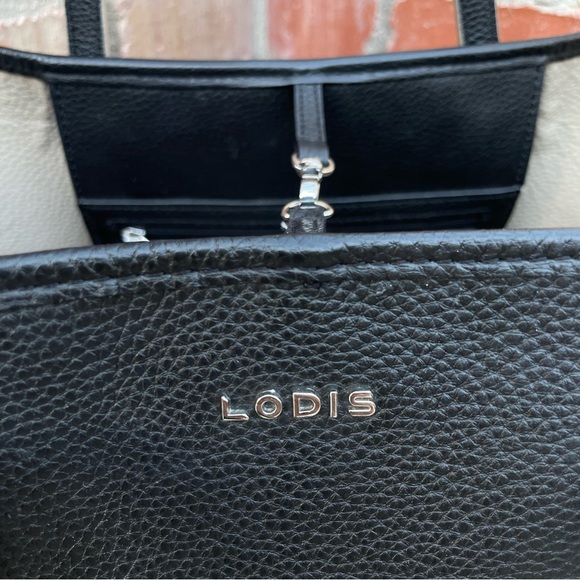 LODIS Bliss Leather Tote with Wristlet in Black & Brocade Scarf~Accessory Bundle - Picture 7 of 13